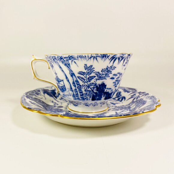 Vintage Royal Crown Derby Blue Mikado Cup & Saucer Set; England Teacup - Picture 2 of 5